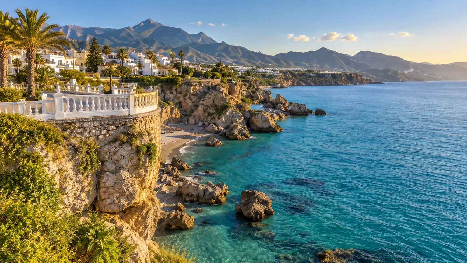 El Balcón de Europa de Nerja sobre el Mediterráneo